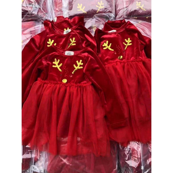 Váy tuần lộc đỏ chân voan Mini Boden
