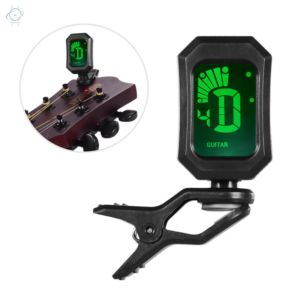 ♫Digital Tuner Clip-On Design LCD Display Vibration Tuning for Chromatic/ Guitar/ Bass/ Violin/ Ukulele