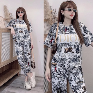 Đồ bộ thun lạnh form rộng họa tiết in 3d ms049