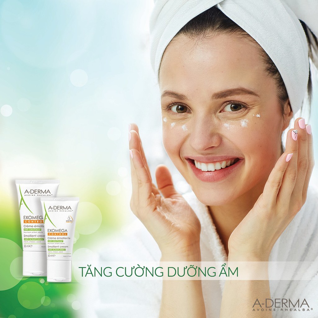 Kem dưỡng ẩm Aderma Exomega Control Emollient Cream Cho Da Viêm Cơ Địa Và Da Khô - 50ml - Skinfa.