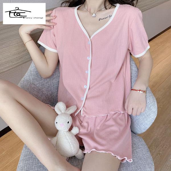 Đồ ngủ/ đầm ngủ tay ngắn dáng rộng in hoa dễ thương thời trang mùa hè cho bạn gái 22022