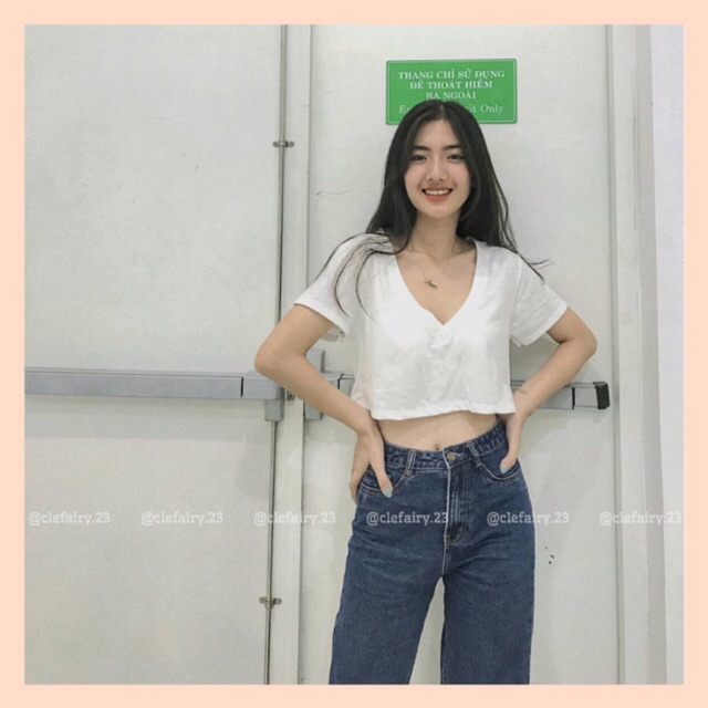 ( CLIP + ẢNH THẬT 100%) Áo Croptop Cổ V - ViVi Croptop