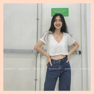 Áo croptop cổ v - vivi croptop