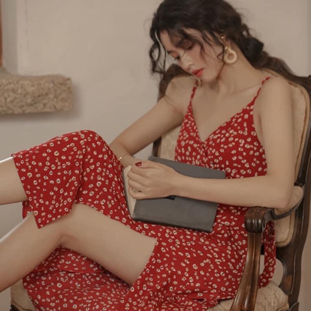 (có ảnh thật) Váy dây vintage dáng dài