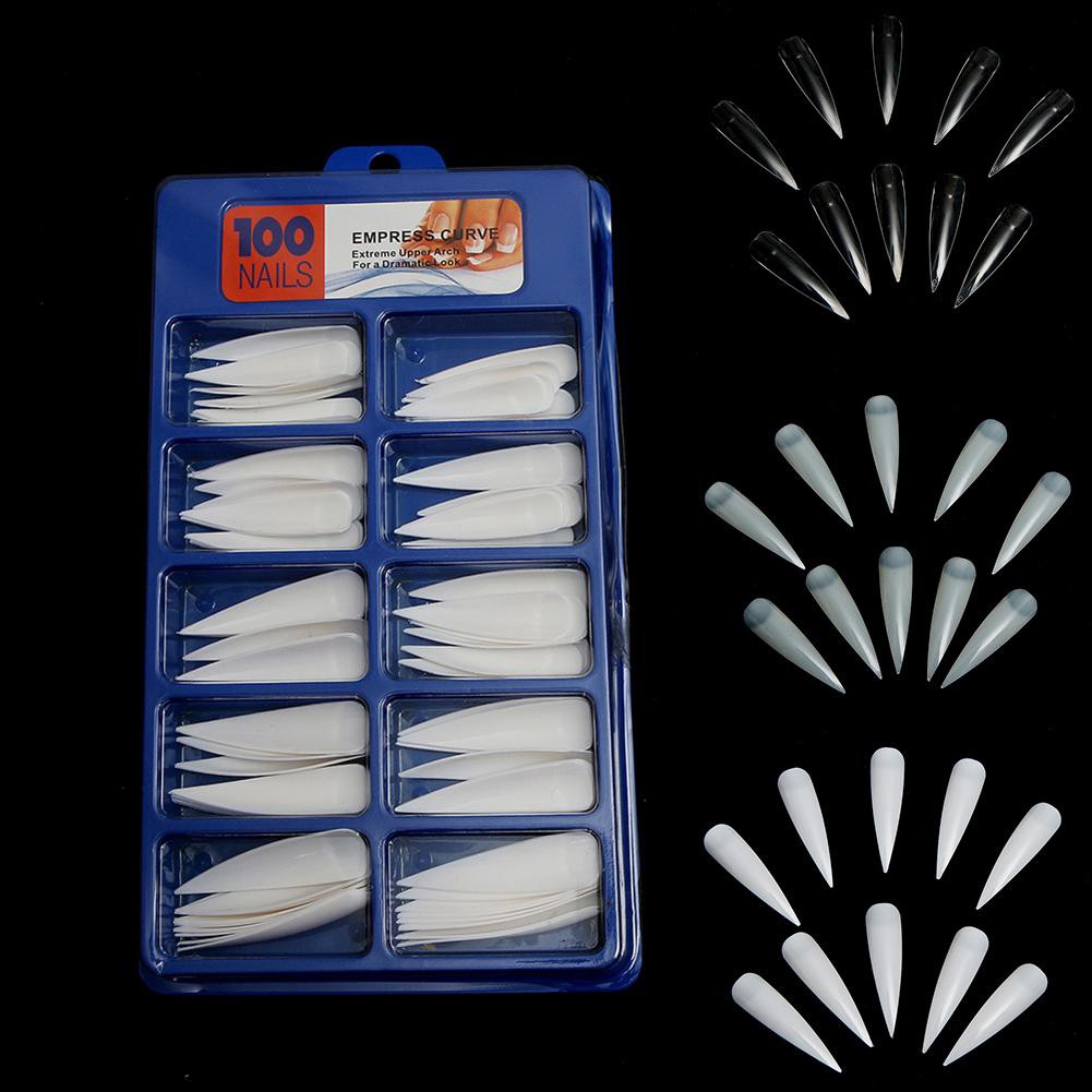 [Hàng mới về] Set 100 móng tay giả trong suốt dùng để trang trí móng nghệ thuật chất lượng cao