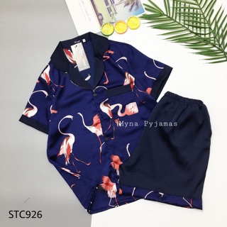 Myna Pyjamas - Bộ lụa satin Cộc Đùi hình