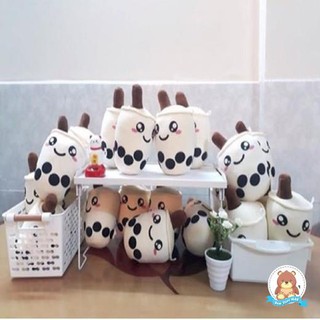 Gấu bông gối ôm nhồi bông cao cấp bình trà sữa size nhỏ