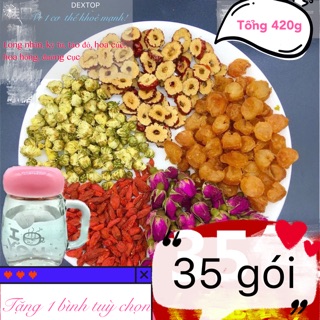 Trà Ngũ Bảo Trà dưỡng nhan 35 gói (Long nhãn, kỷ tử, táo đỏ, hoa cúc, hoa hồng)