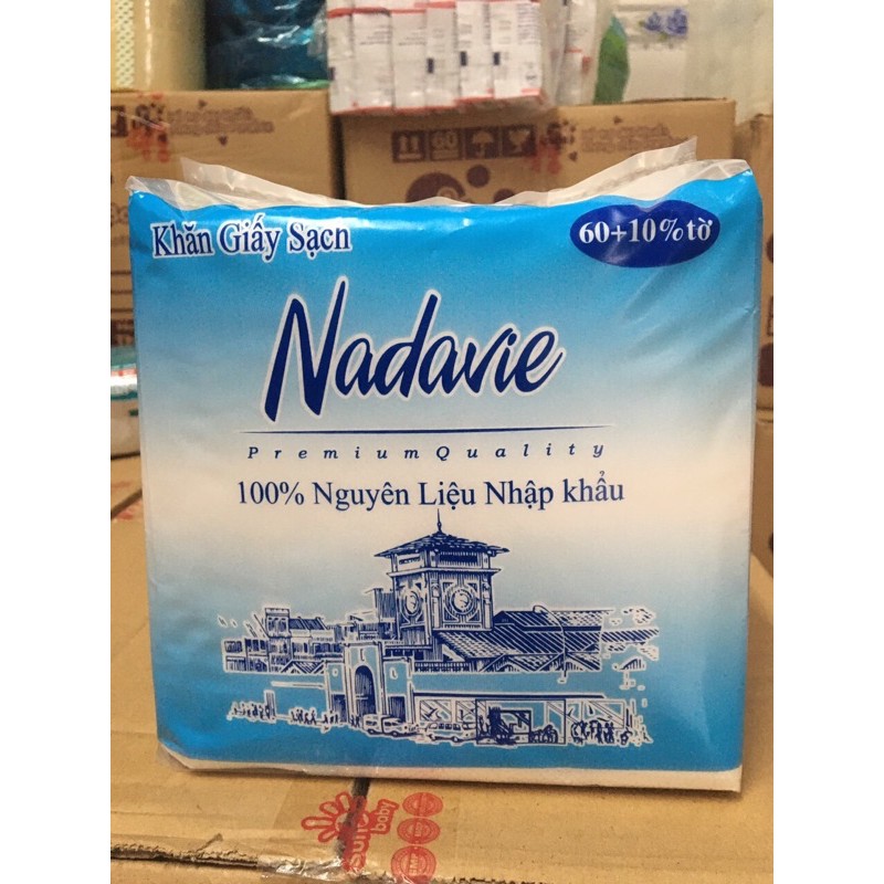 Giấy ăn NADAVIE 66 tờ- mềm mịn và dai