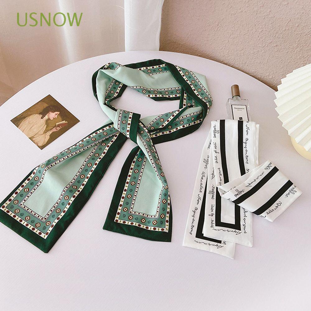 Khăn choàng cổ bằng lụa in chữ phong cách Hàn Quốc cổ điển thời trang cho nữ