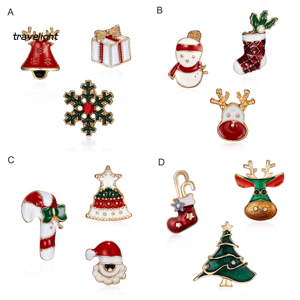 Gối Du Lịch Cao Cấp Tiện Dụng| Set 3 Ghim Cài Áo Chủ Đề Giáng Sinh Đáng Yêu