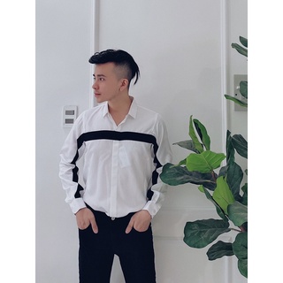 Sơ mi trắng viền đen