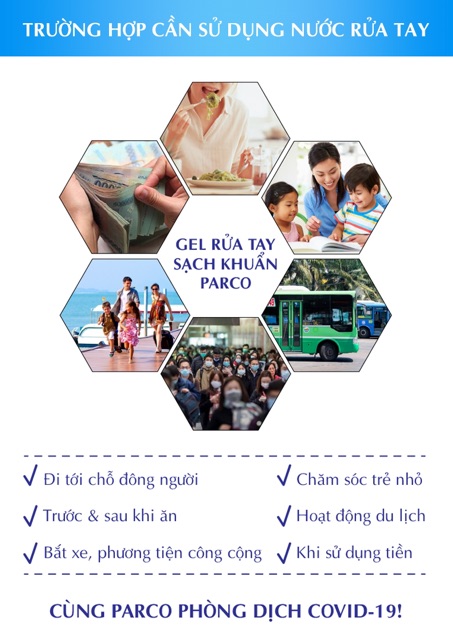 Gel Rửa Tay Khô PARCO - 50ml,chứa 70% Alcohol tiêu diệt đến 99.9%, Đặc biệt không làm khô da tay | BigBuy360 - bigbuy360.vn