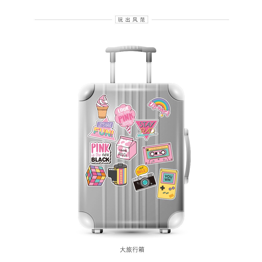 Set 50 sticker dán trang trí cho đàn guitar nhiều phong cách độc đáo