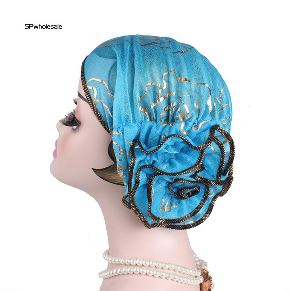 Mũ Trùm Đầu Phối Ren Hoa Thời Trang Cho Phụ Nữ Hồi Giáo