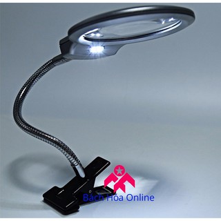 Kính lúp kẹp bàn có đèn hỗ trợ sửa chữa