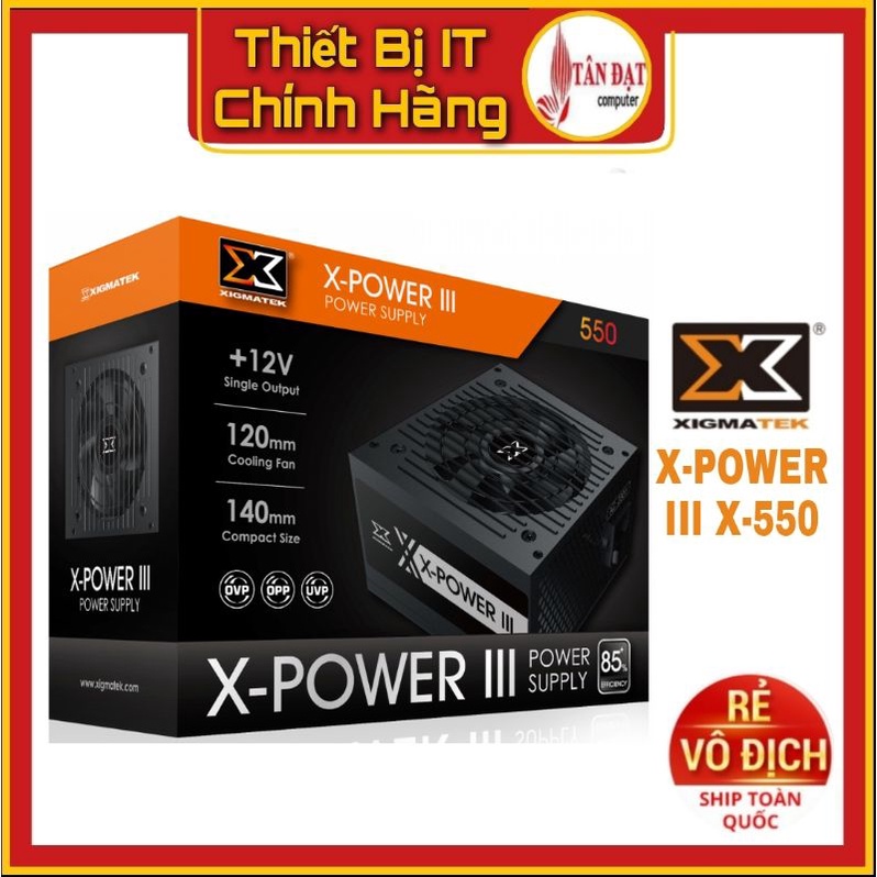 [Mã 253ELSALE hoàn 7% đơn 300K] Nguồn Máy Tính Công Suất Thực XIGMATEK X-POWER III 550 - Bảo Hành Mai Hoàng