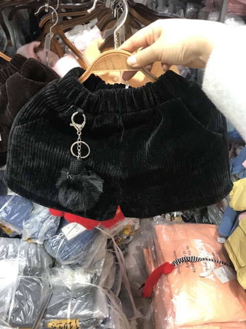 Quần sooc nhung cao cấp lót nỉ dày dặn cho bé 10- 28kg