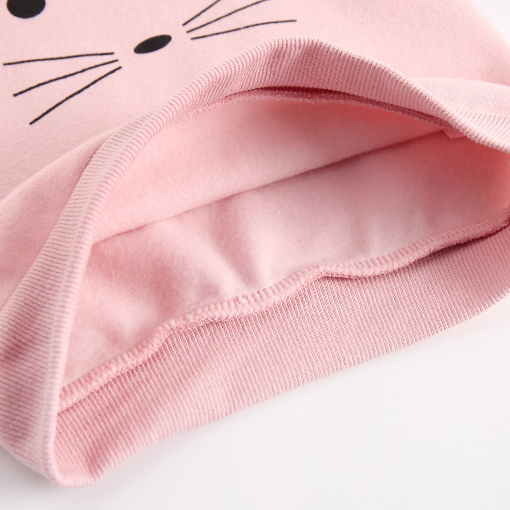 Bộ Quần Áo Sanlutoz In Họa Tiết Hoạt Hình Màu Hồng Thời Trang Mùa Đông Cho Bé