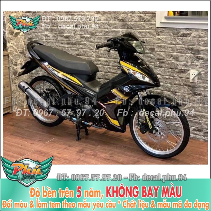 Tem rời Exciter 2006-2010 đen vàng xe đen (X) -1