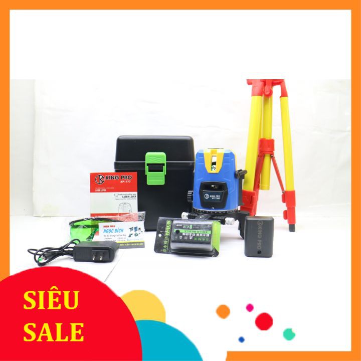 Máy Cân Mực Laser 5 Tia Xanh KINGPRO KP-999 2 PIN [TIA NÉT]