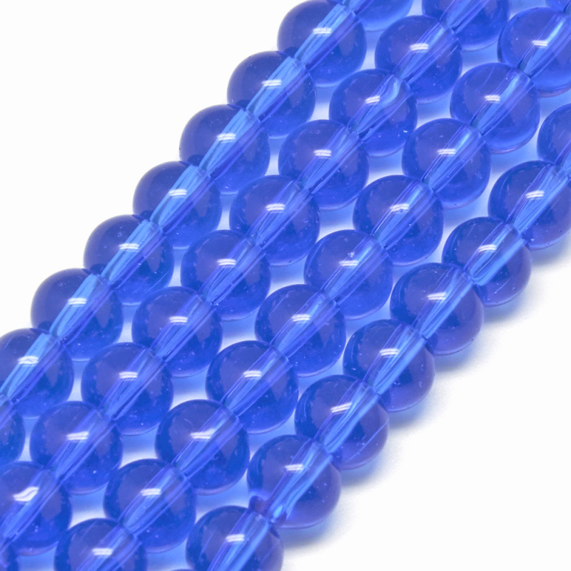 Sợi hạt thủy tinh tròn vừa violet mạ có đường kính lỗ khoảng 4mm 1mm 80 hạt/ sợi 13 inch/ sợi