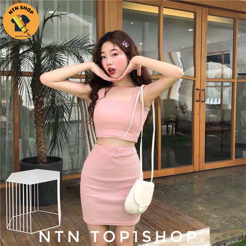 Sét Áo 2 dây bản to + chân váy (al) NTN shop.