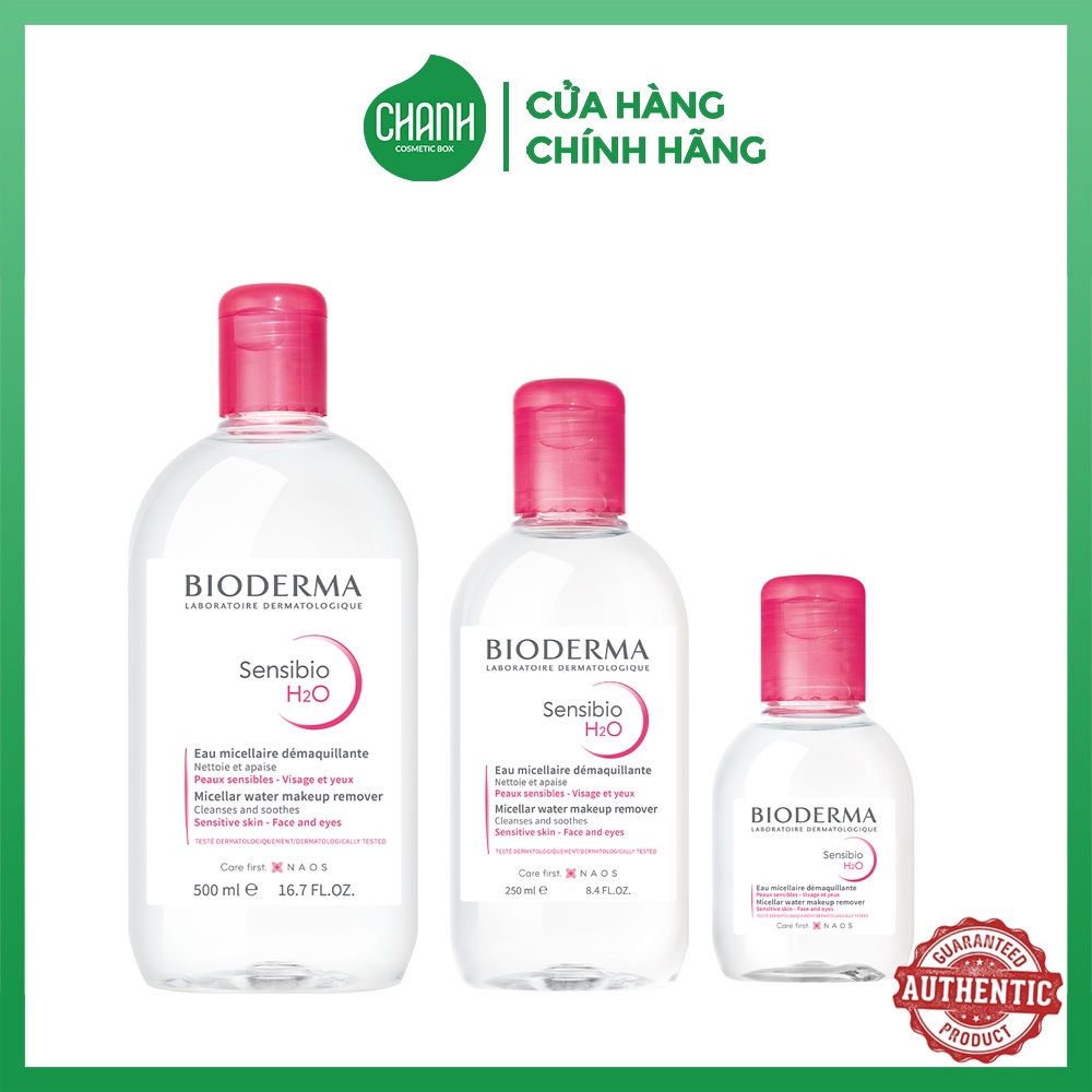 Nước tẩy trang Bioderma sensibio H2O nắp hồng cho da thường, da khô (100ml-250ml-500ml)