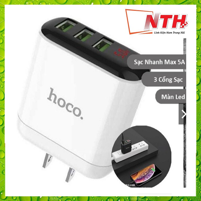 Cốc sạc nhanh 5a 3 cổng Hoco HK1