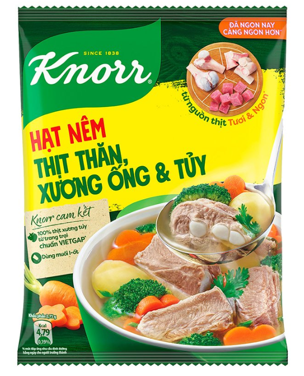 Combo 2 hạt nêm Knorr Thịt Thăn, Xương Ống Và Tuỷ 1.2 kg/gói