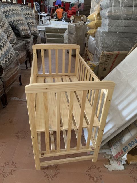 Cũi 2 tầng  cho bé _ Gỗ Tự nhiên  cho bé từ 0_24 tháng tuổi