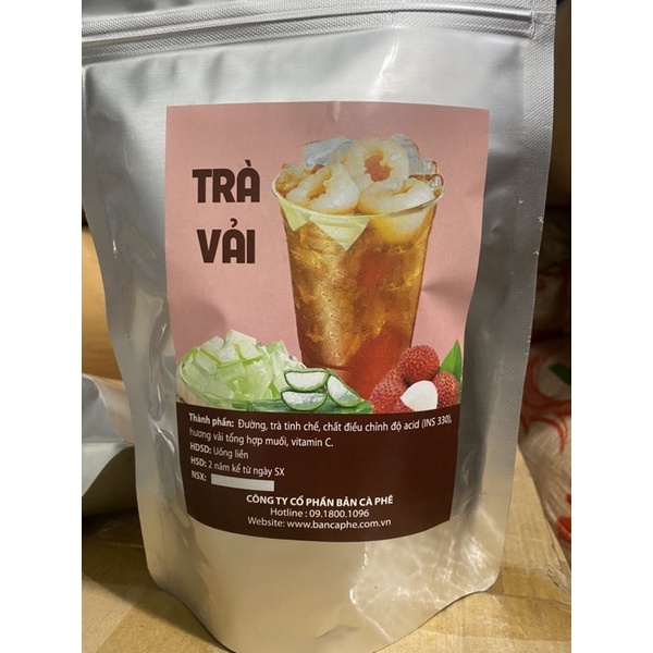 trà vải bột pha uống liền