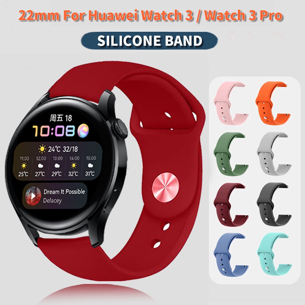 Dây Đeo 22mm Bằng Silicone Cho Đồng Hồ Thông Minh Huawei Watch 3 46mm 3 Pro 48mm