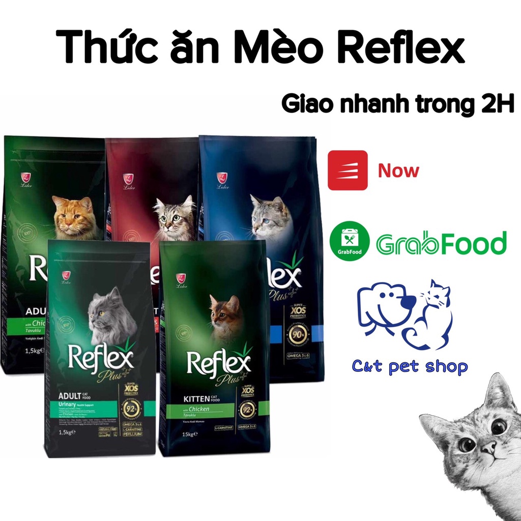 Thức ăn hạt mèo Reflex Plus cho mèo con/mèo trưởng thành/Hairball ...
