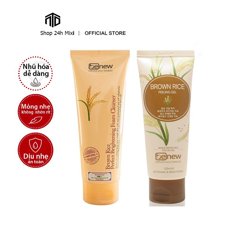 Tẩy tế bào chết gạo da mặt cao cấp Benew Brown Rice Peeling Gel Cao Cấp Hàn Quốc 120ML - Hàng Chính Hãng
