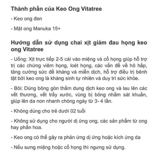 Xịt keo ong Vitatree 25ml