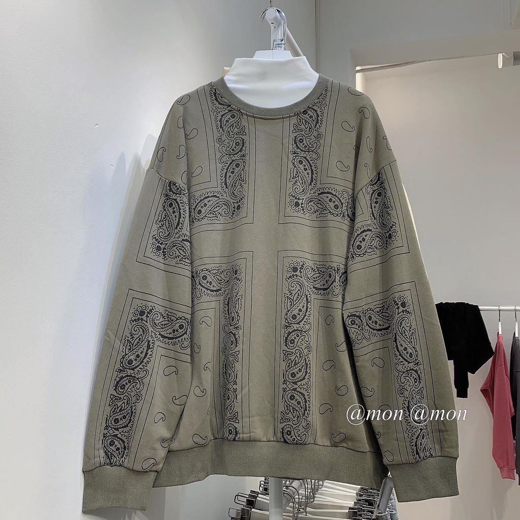 210714 Áo sweater nỉ họa tiết, áo nỉ nữ thời trang ulzzang