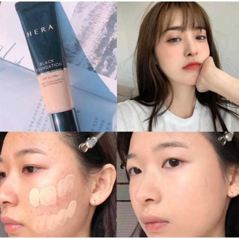 kem nền thần thánh HERA che khuyết điểm lì 24h siêu mịn cho lớp make up hoàn hảo black foundation