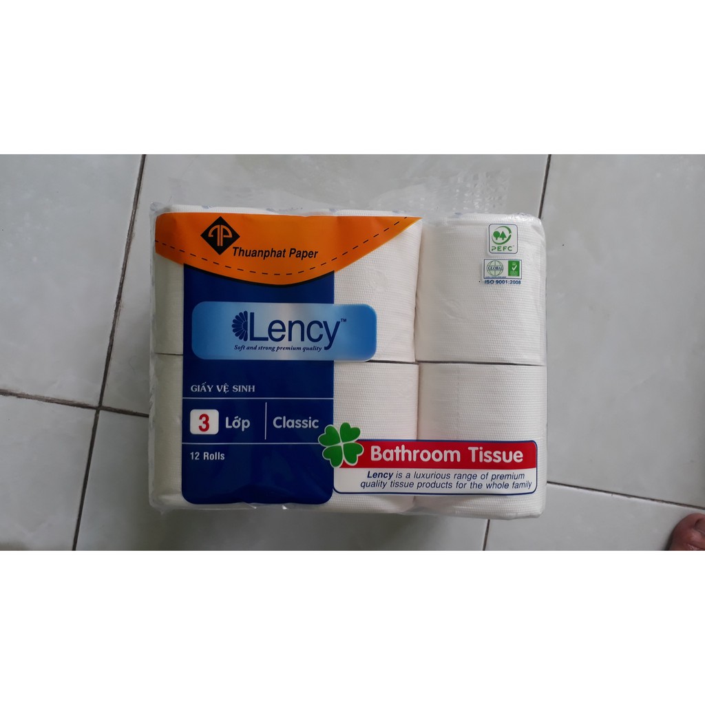 Giấy Vệ Sinh Lency 12 Cuộn 3 Lớp