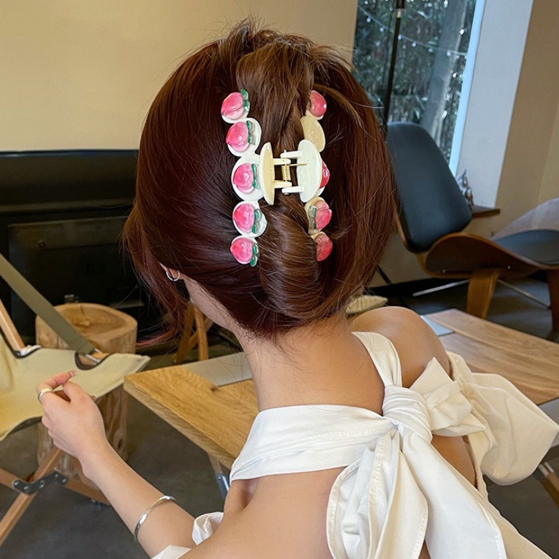 Kẹp Tóc Hình Hoa Tulip / Cá Mập Cỡ Lớn Bằng Acrylic Kiểu Hàn Quốc Dễ Thương Cho Bé Gái