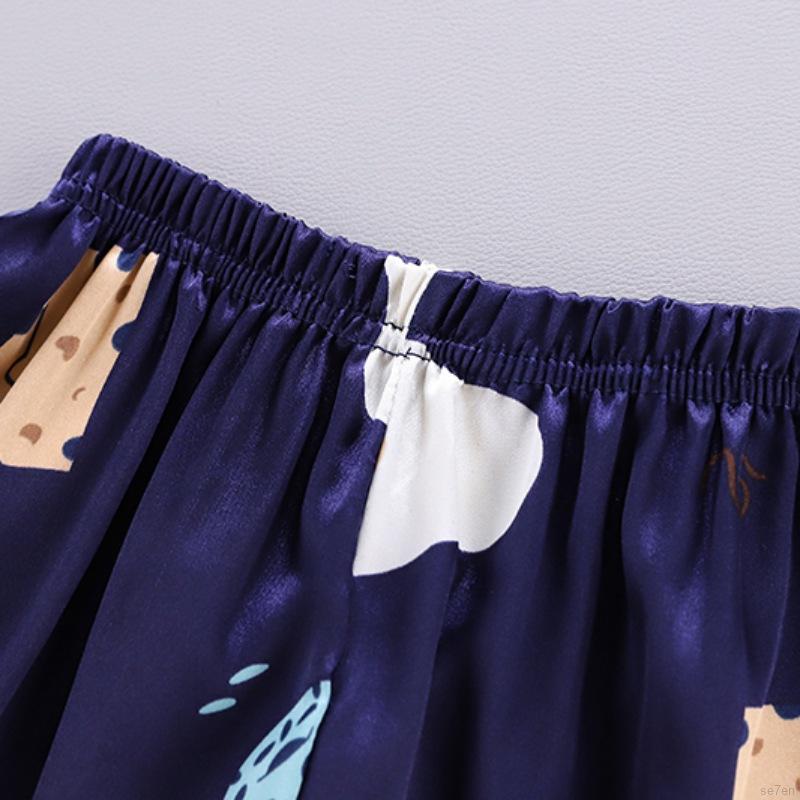 Bộ Quần Áo Ngủ Mùa Hè Tay Ngắn Họa Tiết Phô Mai Dành Cho Trẻ Em Nam Nữ 1-6 Tuổi