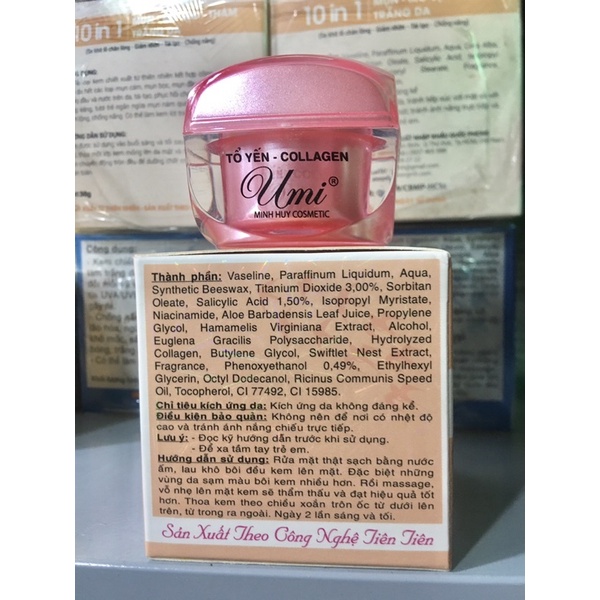 Kem Yến đỏ-collagen  trắng Hồng tinh khiết,vitamin và chống nắng hủ 12g