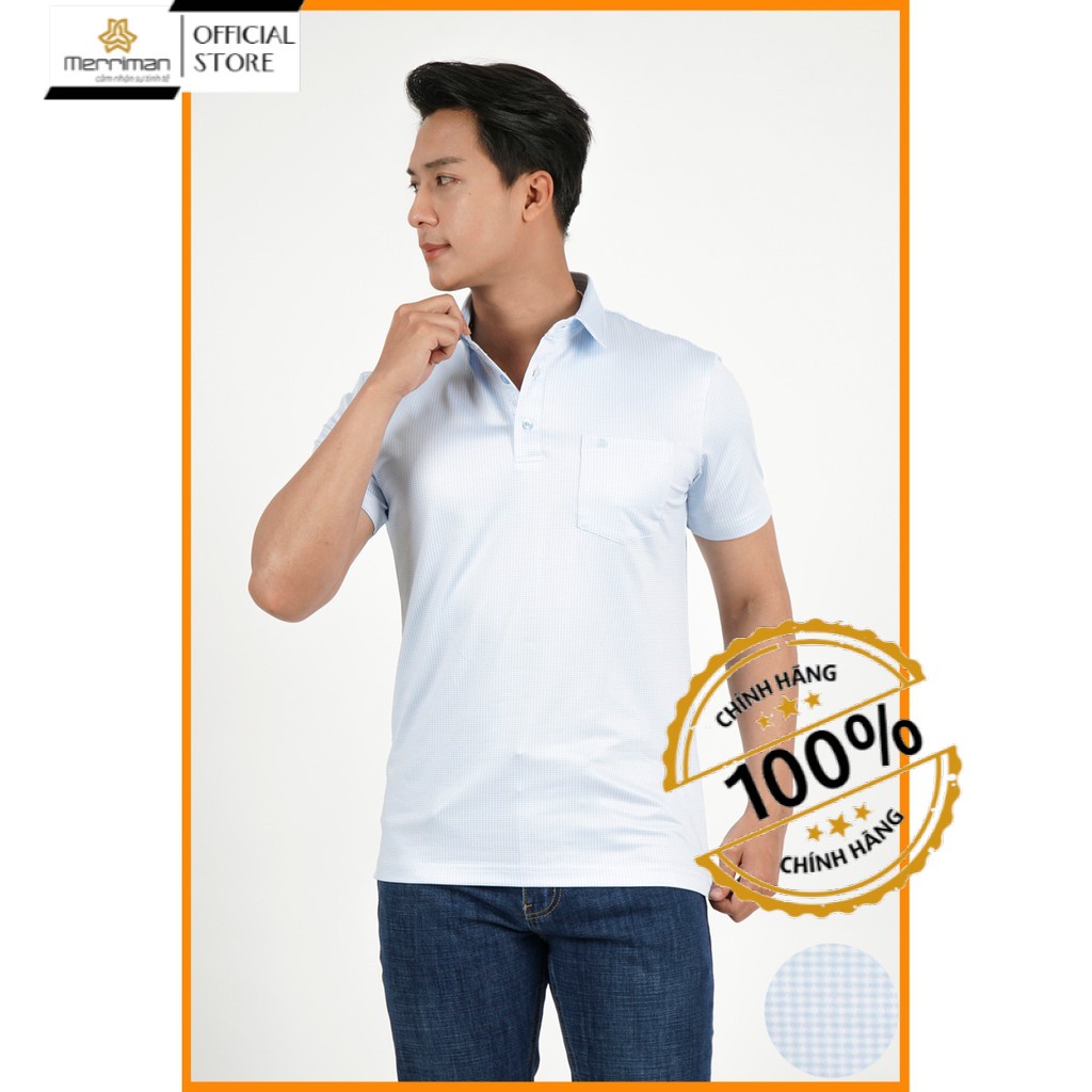 Áo thun polo nam basic Merriman mã THMTS037-BLUE