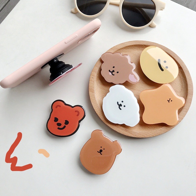 POPSOCKET Trơn 🎁Hoạt Hình Dễ Thương, Giá đỡ điện thoại GRIPTOK