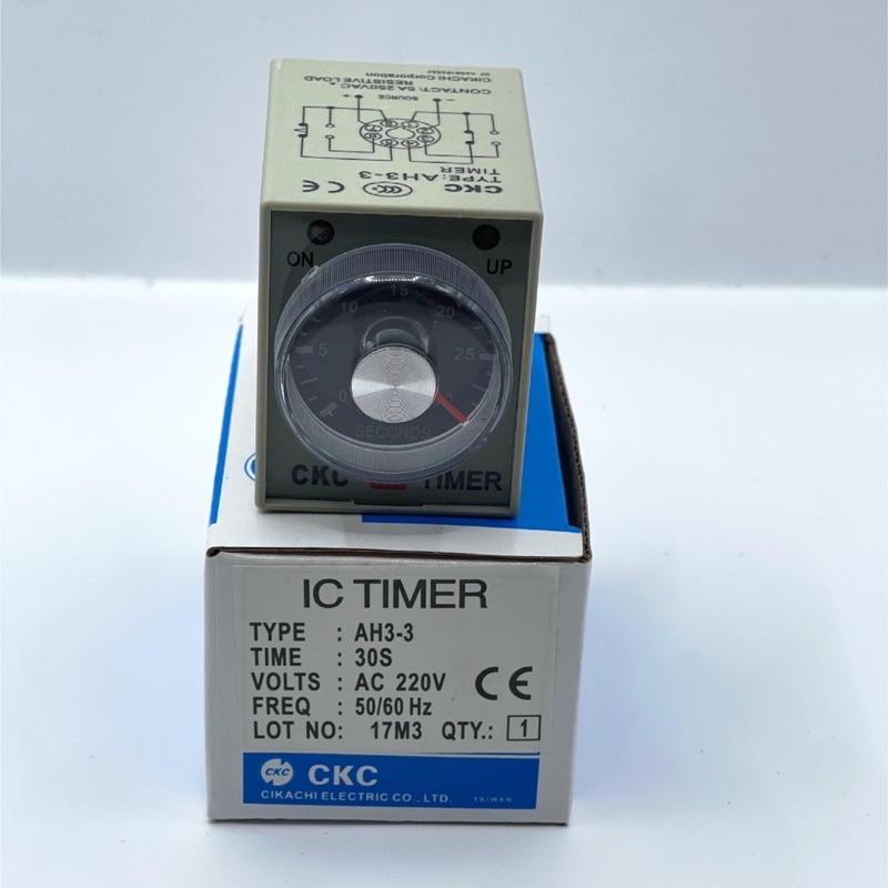 Rơ le thời gian CKC AH3-3 AC 220V kèm theo đế