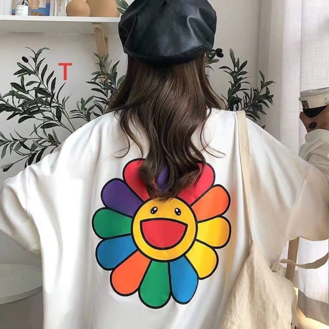 [FREESHIP ĐƠN TỪ 50K] Áo thun bông hoa cười nhiều màu bo tay DTR1019