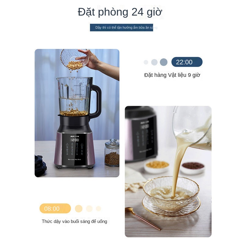 Máy phá vỡ tường sưởi Aux gia dụng làm sữa đậu nành tự động ép trái cây đa chức năng xay sinh tố thực phẩm bổ sung