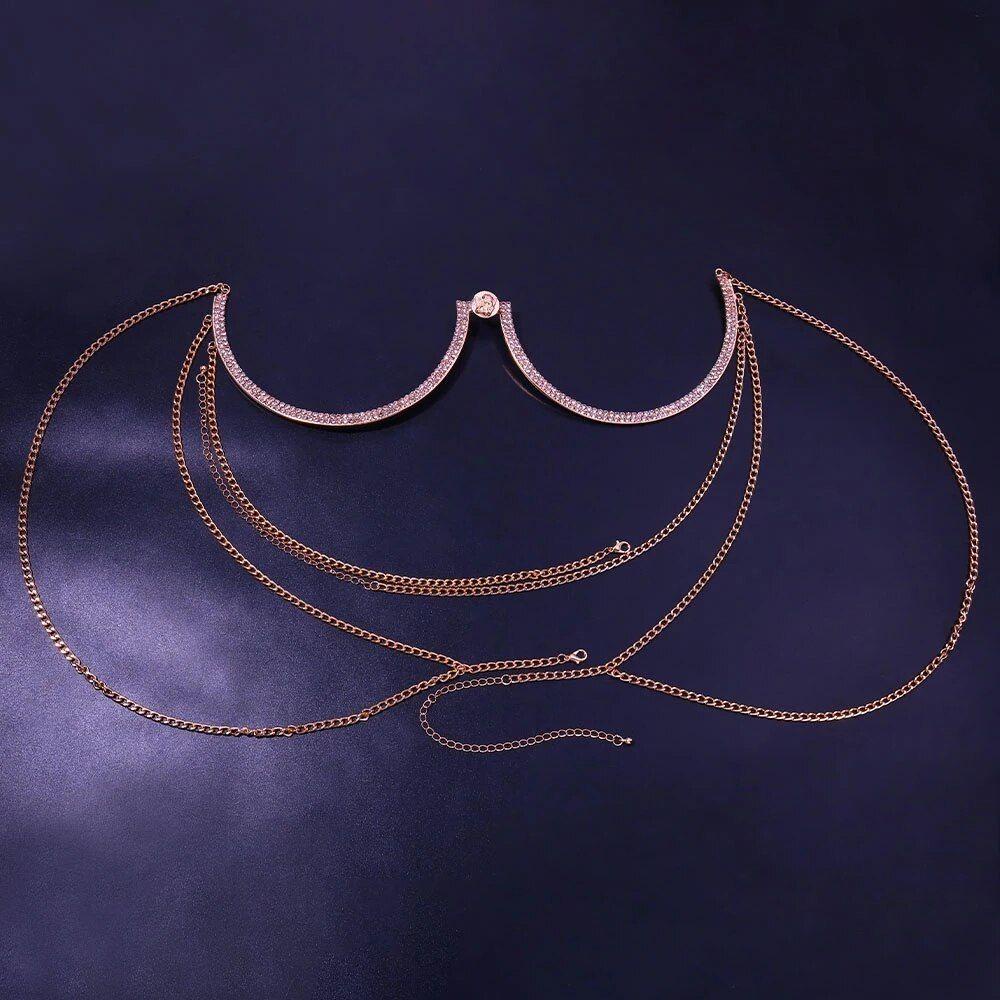 Chuỗi Áo Ngực SUSANS|Dây Xích Trang Sức Đeo Ngực Nhiều Màu Sắc Gợi Cảm