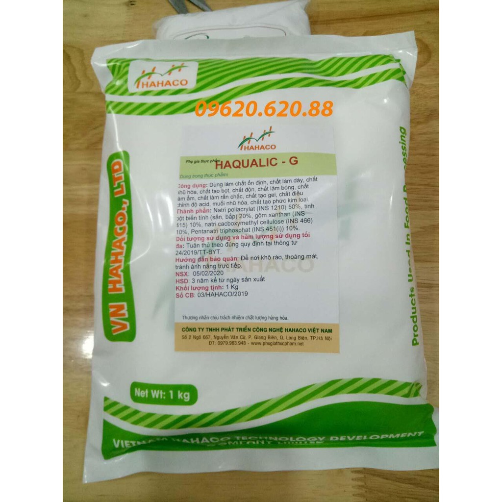 HAQUALIC-G Phụ gia dùng trong bún,bánh tráng, hủ tíu / Tạo dẻo dai, sáng bóng cho bún, phở, hủ tíu
