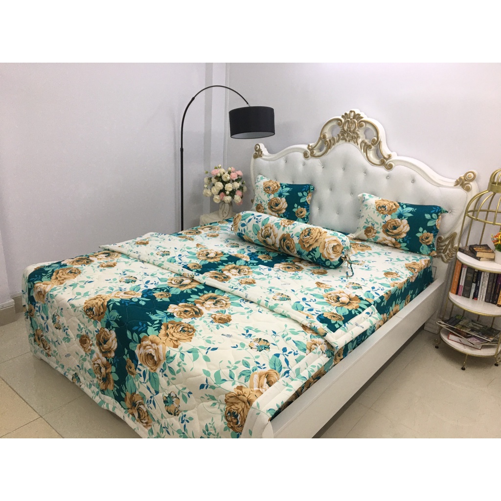 Ga thun Hàn Quốc bộ 4 món Hoa 3D tím chọn mẫu